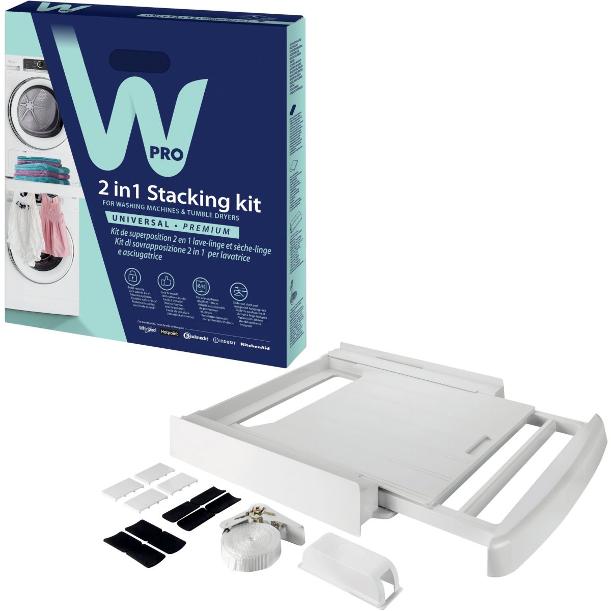 Kit de superposition WPRO SKP101 universel lave-linge/sèche-linge - 2