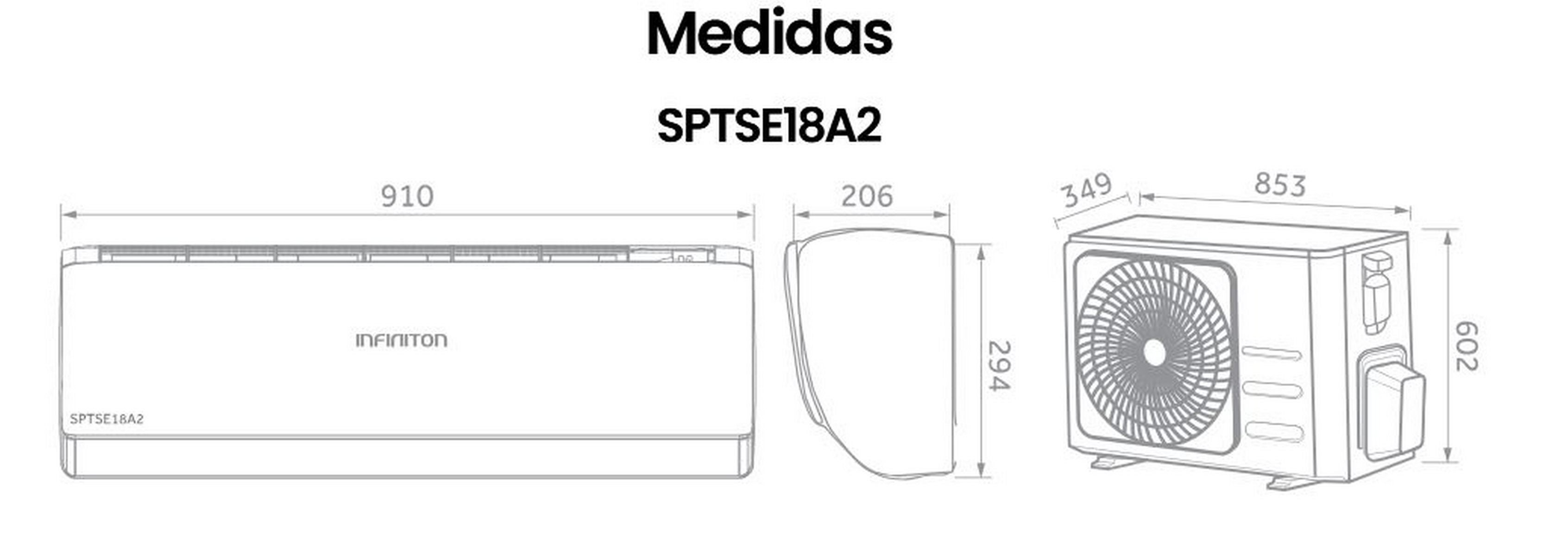 Aparelho de ar condicionado INFINITON SPTSE18A2, 18000 BTU, Wifi, bomba de calor, A++, branco - 7