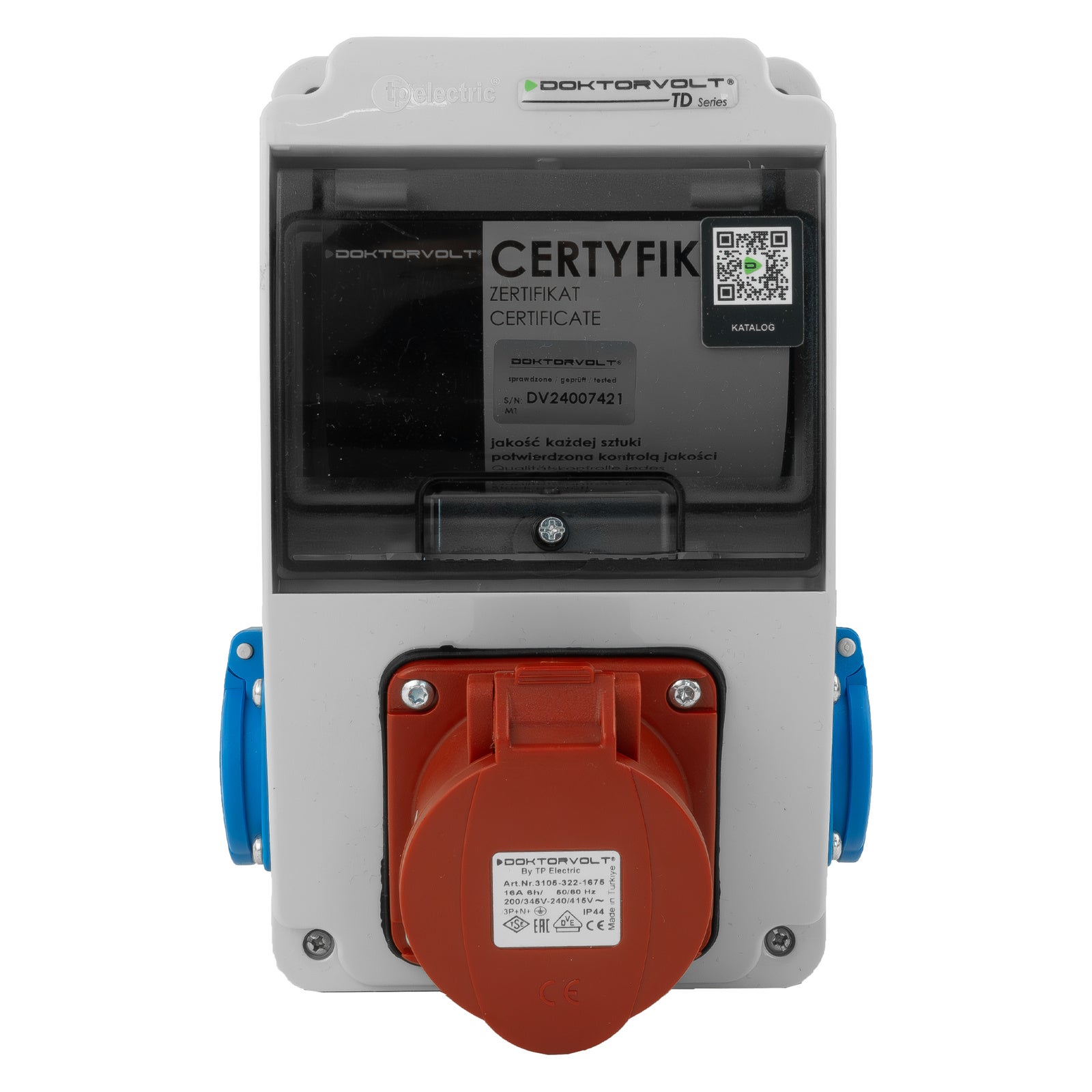 Rozdzielnica budowlana XS 16A 2x230V erbetka IP44 bez zabezpieczeń gniazda Doktorvolt DV-5114-D
