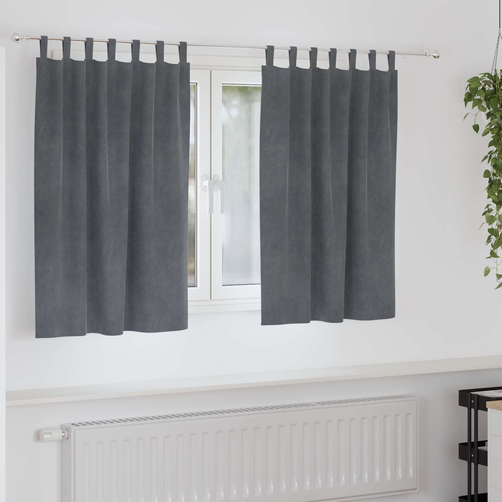 Zasłony zaciemniające 2 pcs Jasnoszary 140 x 140 cm Aksamit vidaXL
