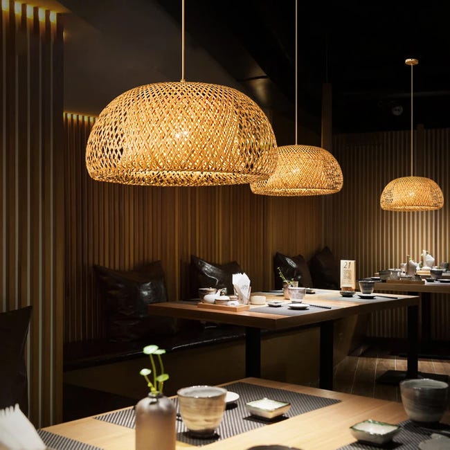 LQZCXMF Lampadario in bambù Scandinavo Lampada A Sospensione E27 in Rattan Lampada Costiera Illuminazione Decorativa A Soffitto Decorazioni Sospese Lampada Giapponese Rustica per La Camera LQZCXMF Lampadario in bambù Scandinavo Lampada A Sospensione E27 in Rattan Lampada Costiera Illuminazione Decorativa A Soffitto Decorazioni Sospese Lampada Giapponese Rustica per La Camera