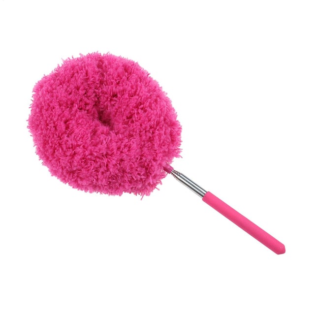 Balai Magnétique Vintage NOS - Plumetis Rose Pour Nettoyage Plafonds Et Murs