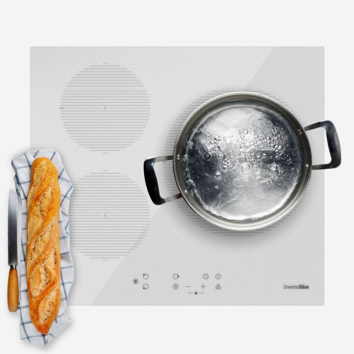 Placa de inducción Meissa 6070W Universal Blue 7000W 3 zonas blanco 59 cm - 3