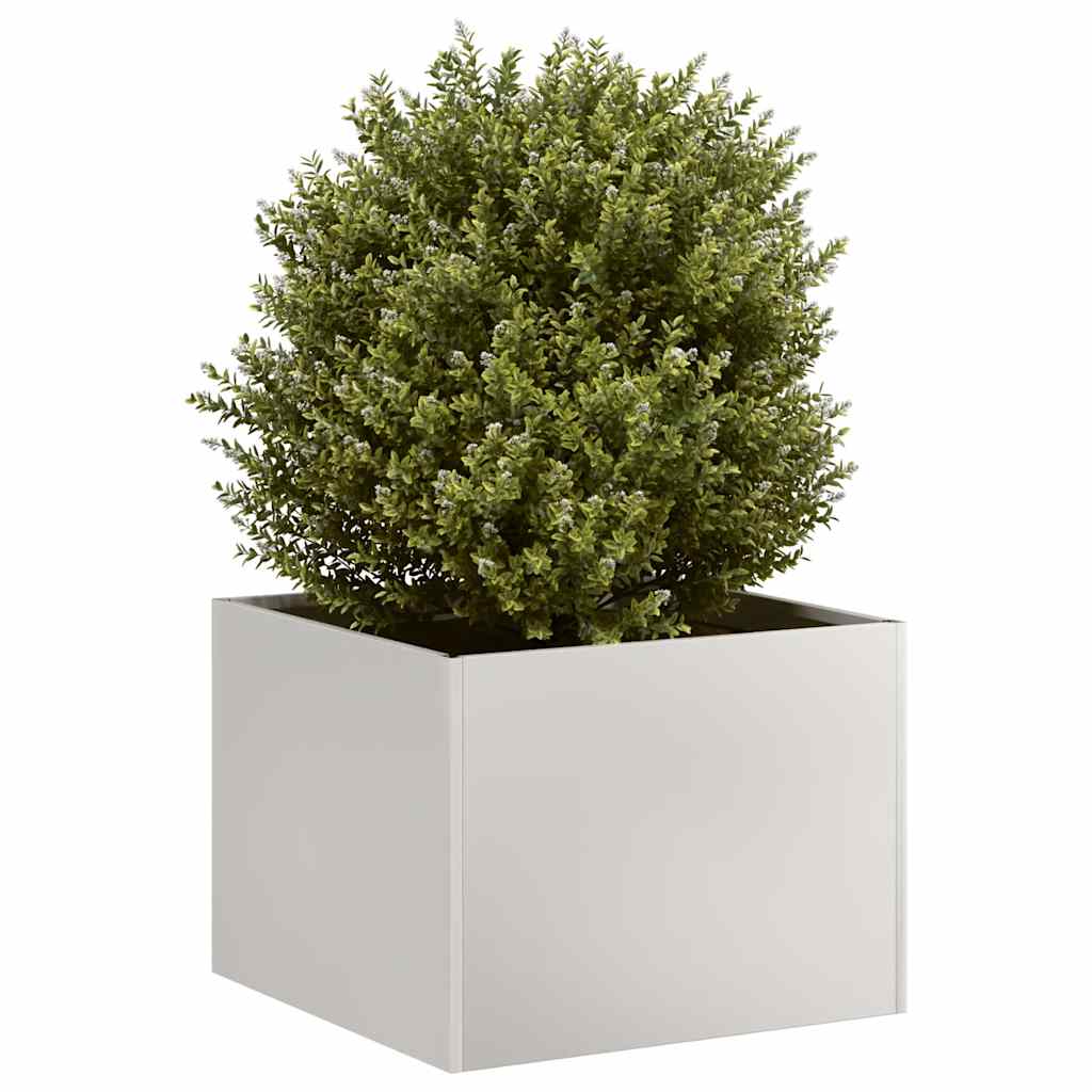 Sauvic Sottovaso Per Ringhiera 50x18 Cm: Supporto Per Fioriere In Acciaio Plastificato Bianco