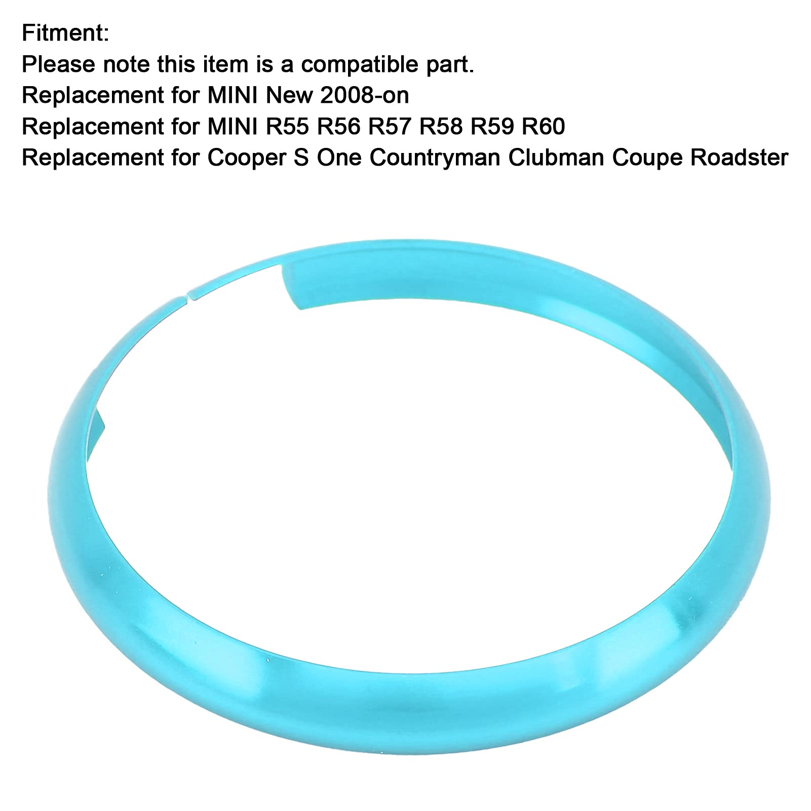 Anello di ricambio in lega di alluminio per portachiavi remoto MINI R55 R56 R57 R58 R59 R60 (azzurro cielo) - 8