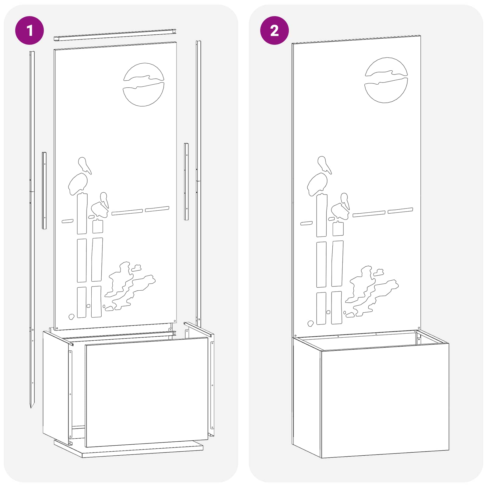 Écran de confidentialité de jardin Fretwork Noir 50 x 150 cm vidaXL - 9