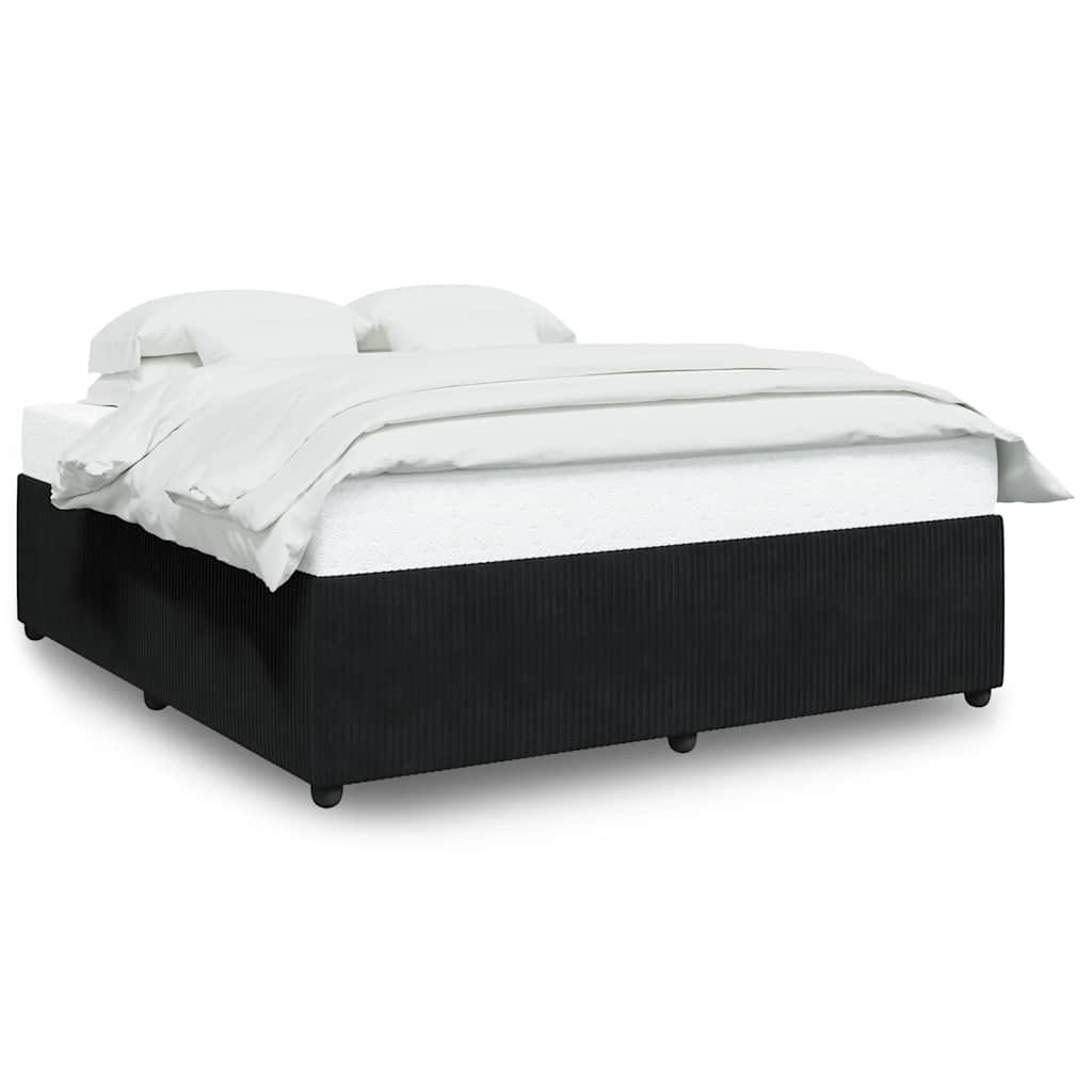Cadre de lit sans matelas noir 200 x 200 cm en velours - 2