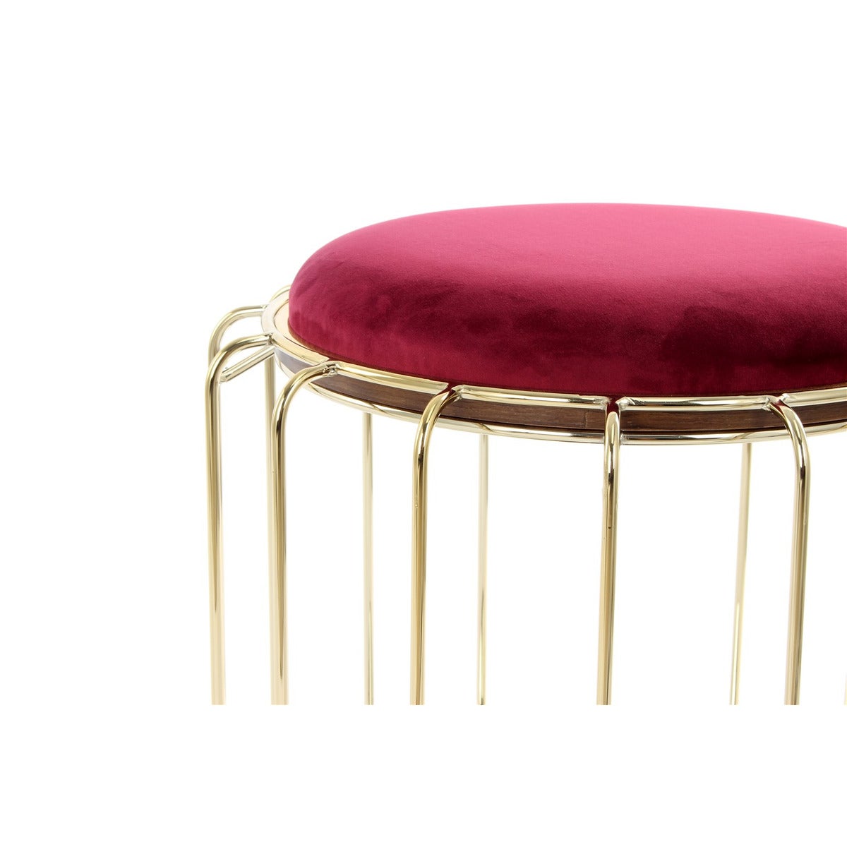 Table Basse et Pouf 2-en-1 Comfortable Rouge et Or | Leroy Merlin
