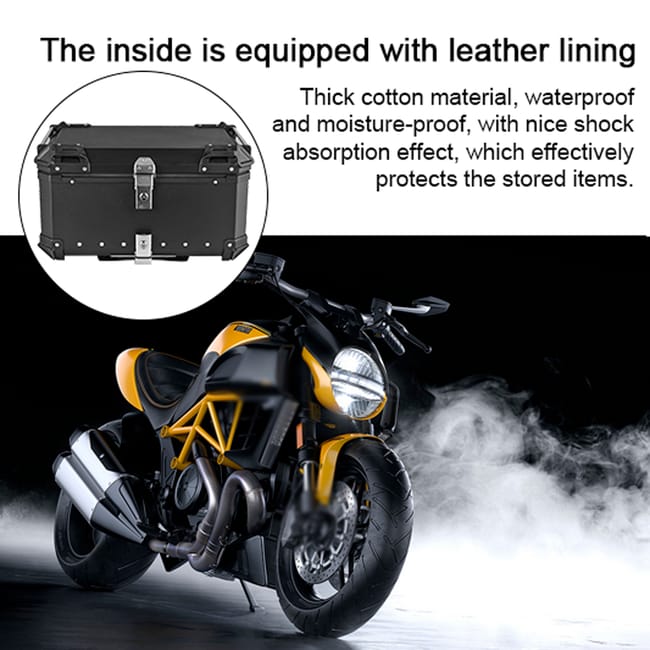 Bauletto per moto in alluminio da 45 litri, baule da viaggio Bauletto per moto in alluminio da 45 litri, baule da viaggio