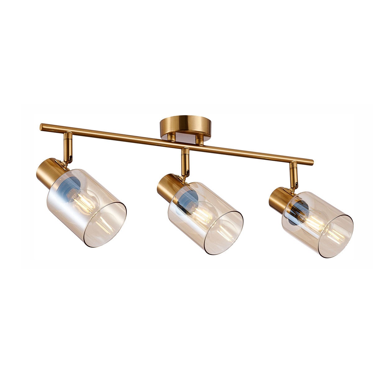 Lampa sufitowa wisząca Santia mosiężno-bursztynowy 3xE14x40W nowoczesna wym: 16 x 48 x 20 cm szkło Italux