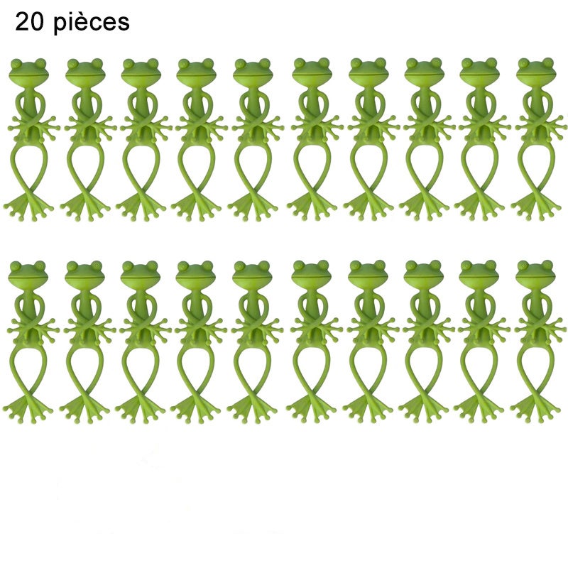 Lot de 20 supports pour plantes grimpantes en forme de grenouille, fixation simple pour vergers et potagers - 9