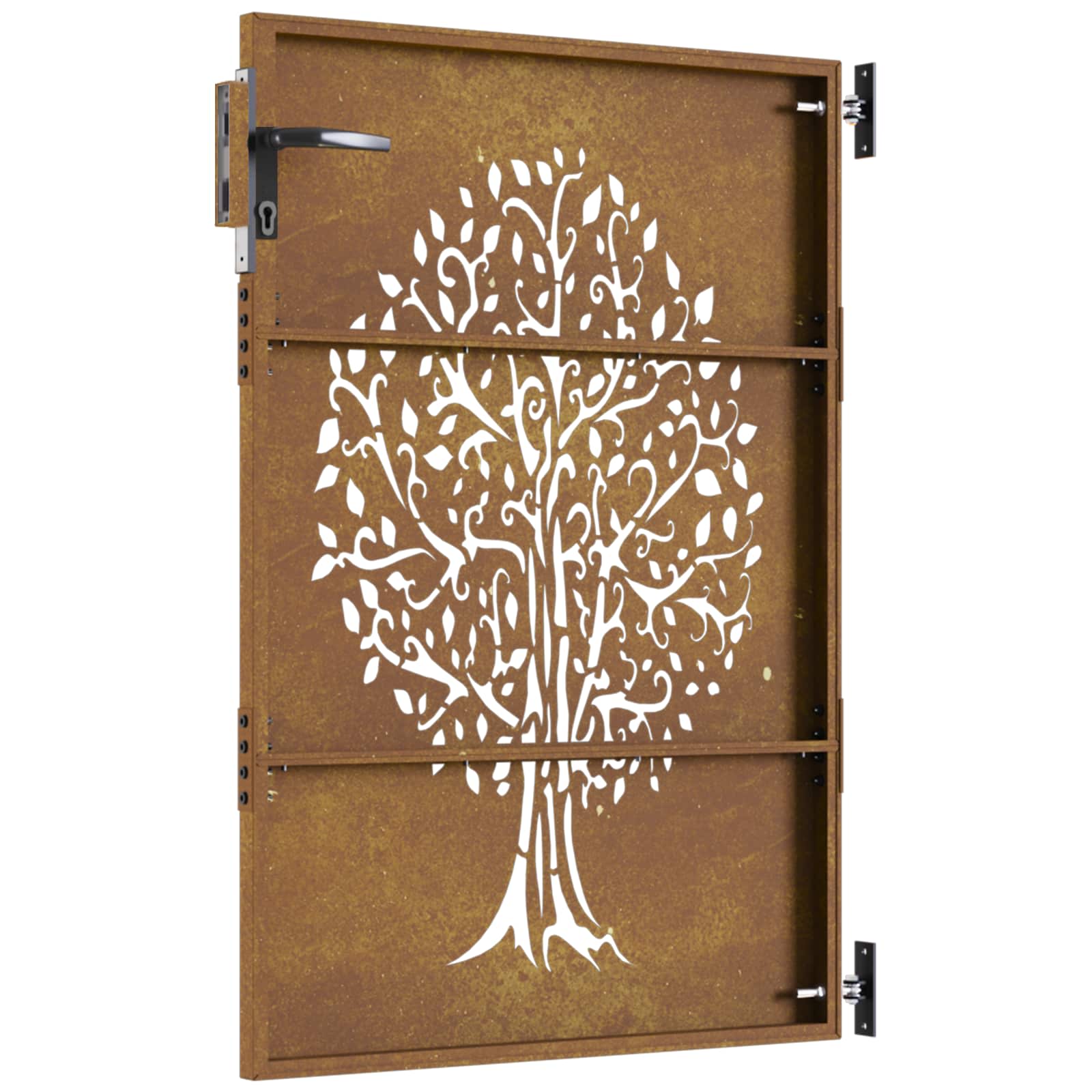 vidaXL Portail de jardin 85x150 cm acier corten conception de l'arbre - 5