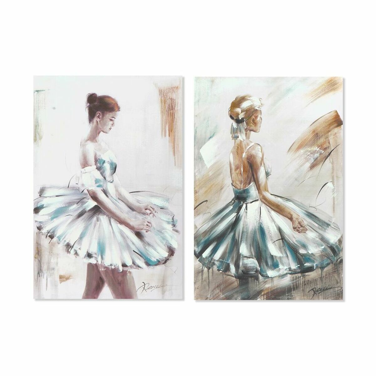 Cuadro DKD Home Decor 60 x 2 5 x 90 cm Bailarina Ballet Romántico 2 Unidades Leroy Merlin