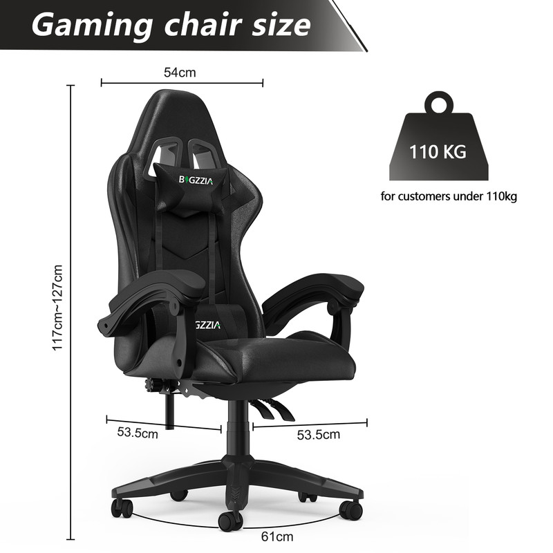 Silla gaming, RATTANTREE Silla de oficina ergonómica de piel