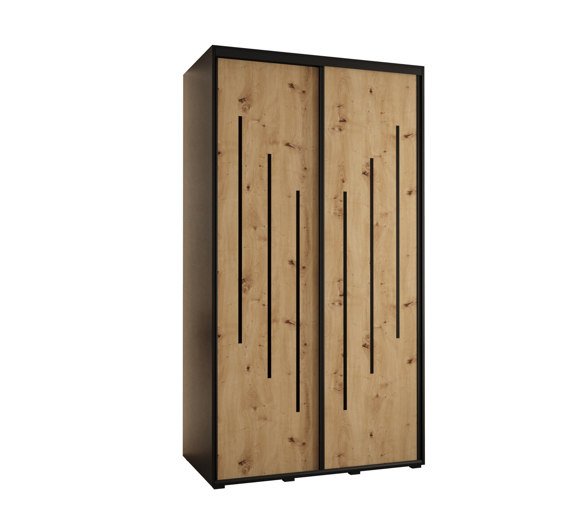 Szafa przesuwna wysoka Davos 8 140 x 60 x 235,2 cm czarny + artisan + u. czarny - Abiks Meble