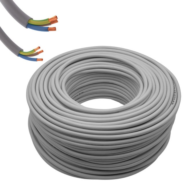 Cavo elettrico grigio fror gommato flessibile tutor tripolare antifiamma 3 fili *** lunghezza : metri 50, sezione conduttore : 3x2,5mmq