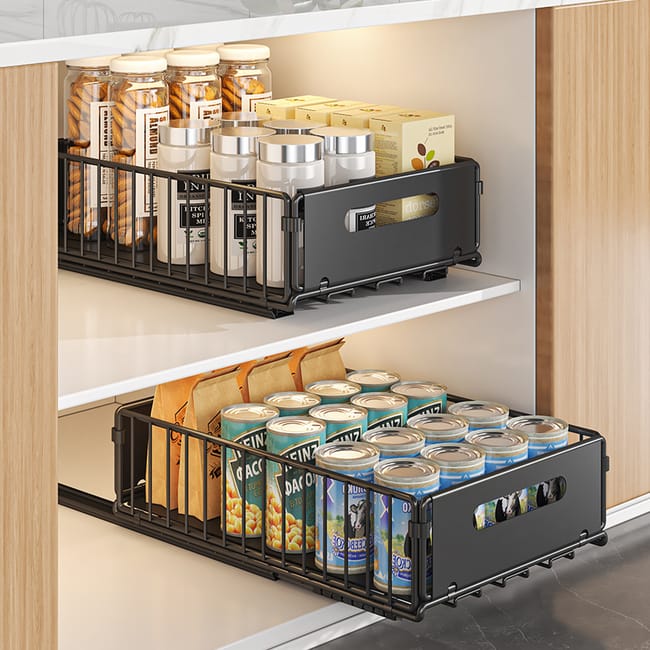Cestini in metallo impilabili, robusti organizer per armadietti SH-KI23036