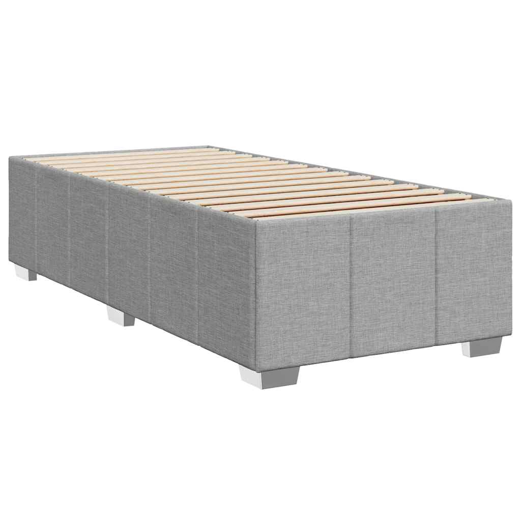 Cadre de lit sans matelas, en tissu, gris clair, pour la chambre, 100 × 200 cm - 3