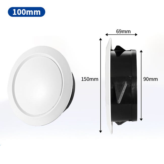 Griglia Di Ventilazione Rotonda Da Incasso Con Zanzariera Realizzata In Abs Di Colore Bianco 8cm 107cm Edm 84644349 Griglia Di Ventilazione Rotonda Da Incasso Con Zanzariera Realizzata In Abs Di Colore Bianco 8cm 107cm Edm 84644349