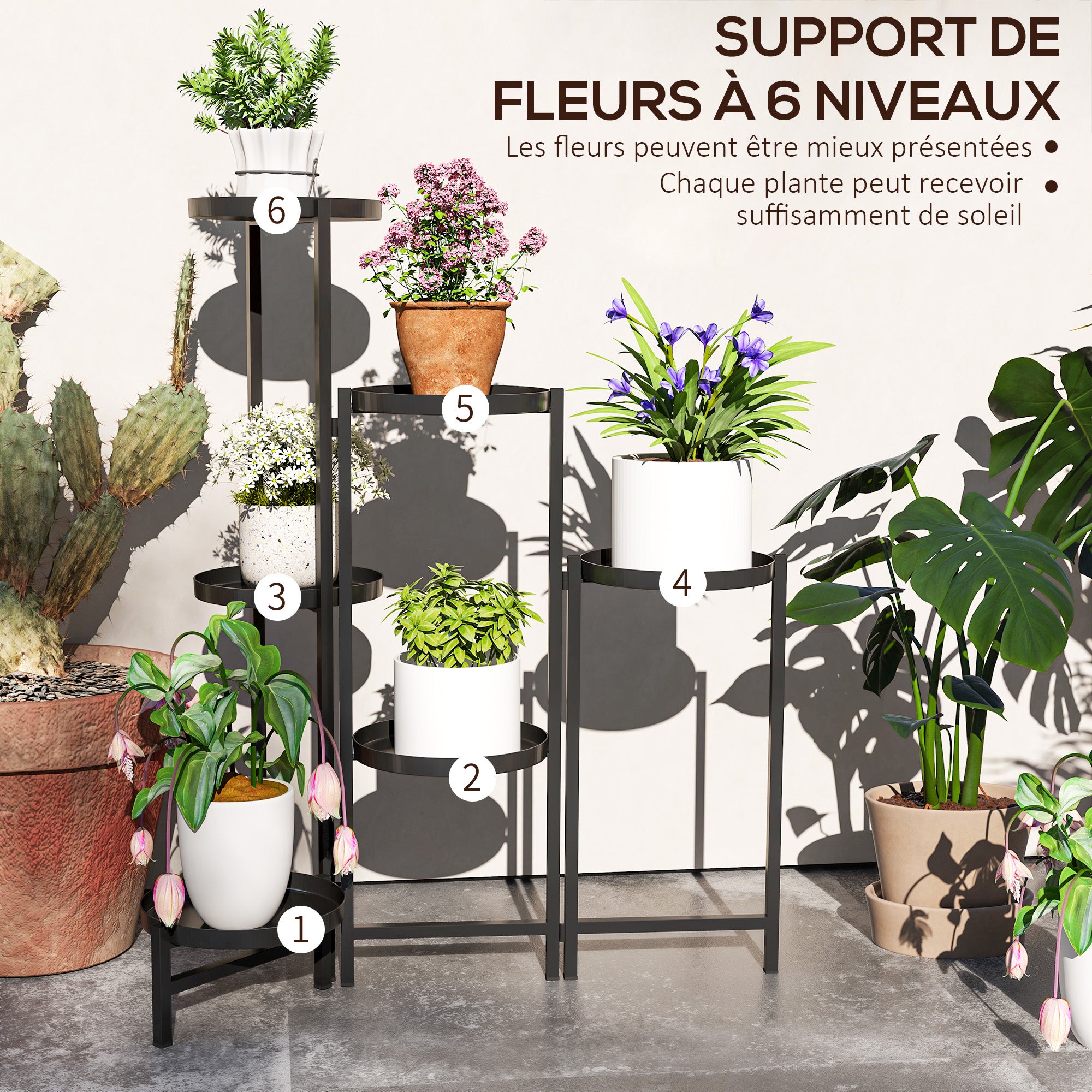 Support pour plantes Métal Outsunny - 4