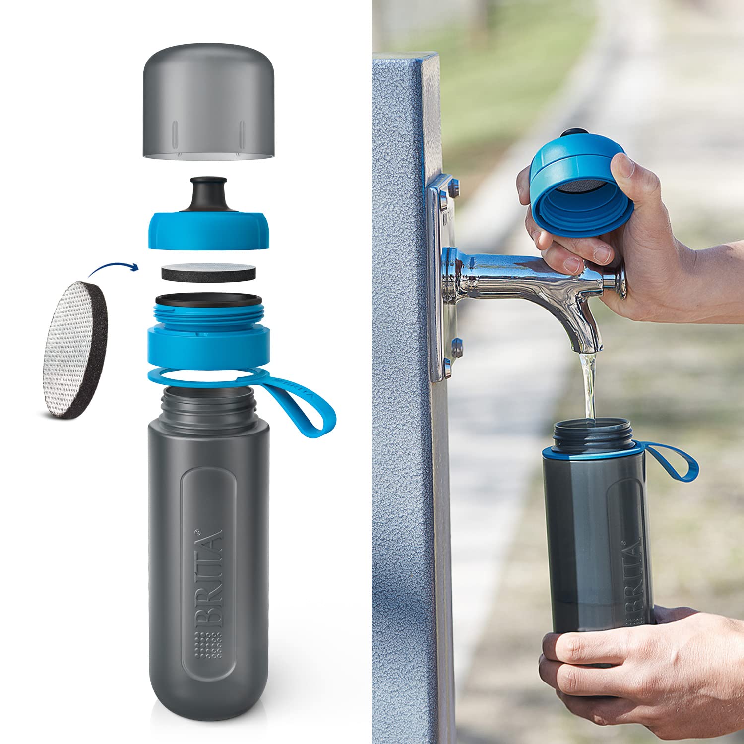 BRITA MicroDisc 3-pack - Disques filtrants de remplacement pour les bouteilles et flacons filtrants BRITA : réduction des PFAS, du chlore - 8