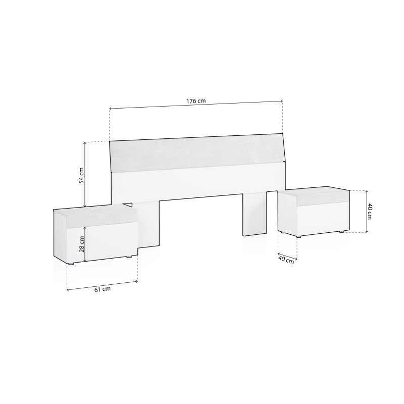 Tête de lit Tekkan avec tables de chevet - 7
