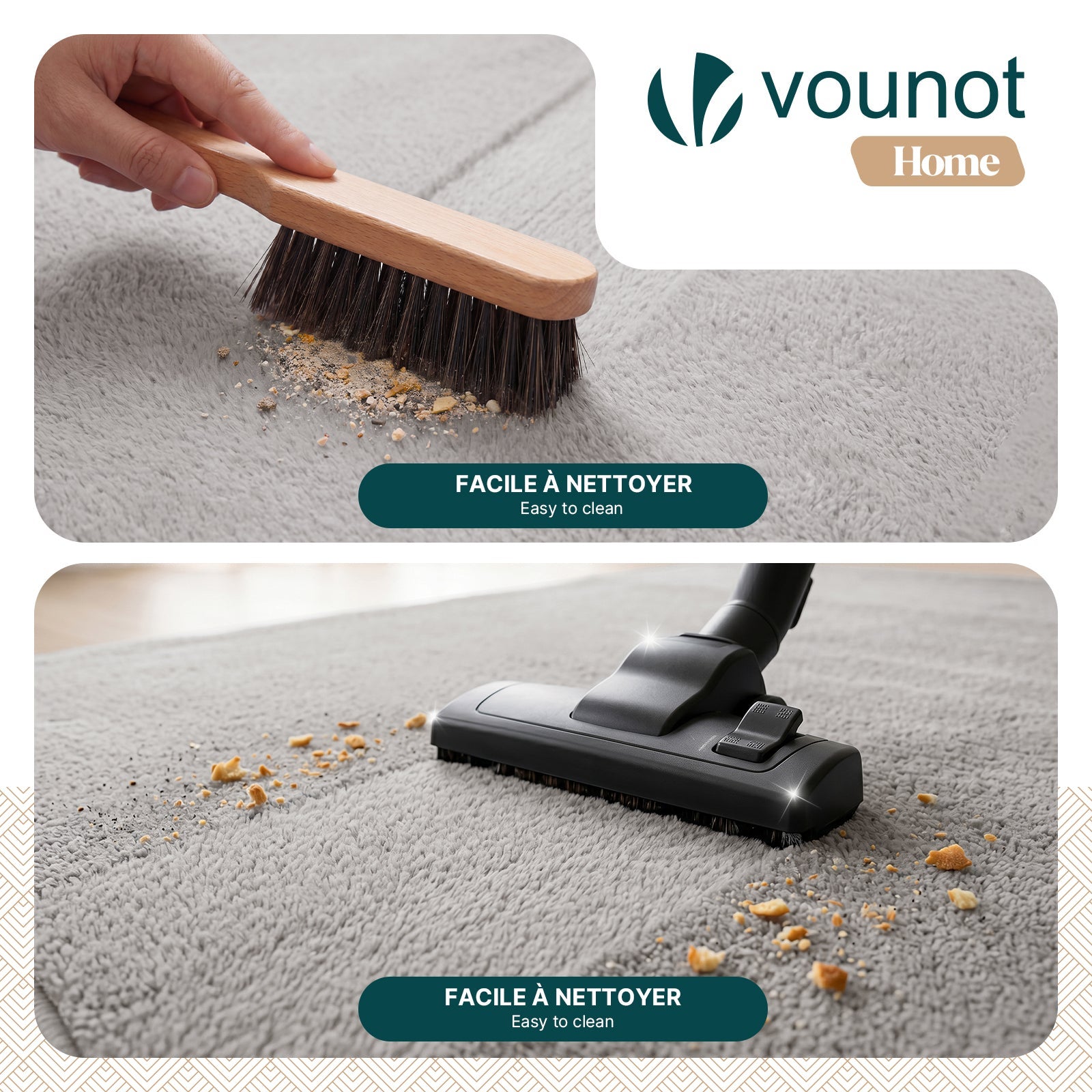 VOUNOT® Alfombra Moderna para Salón 160x230 cm, Gris - 7
