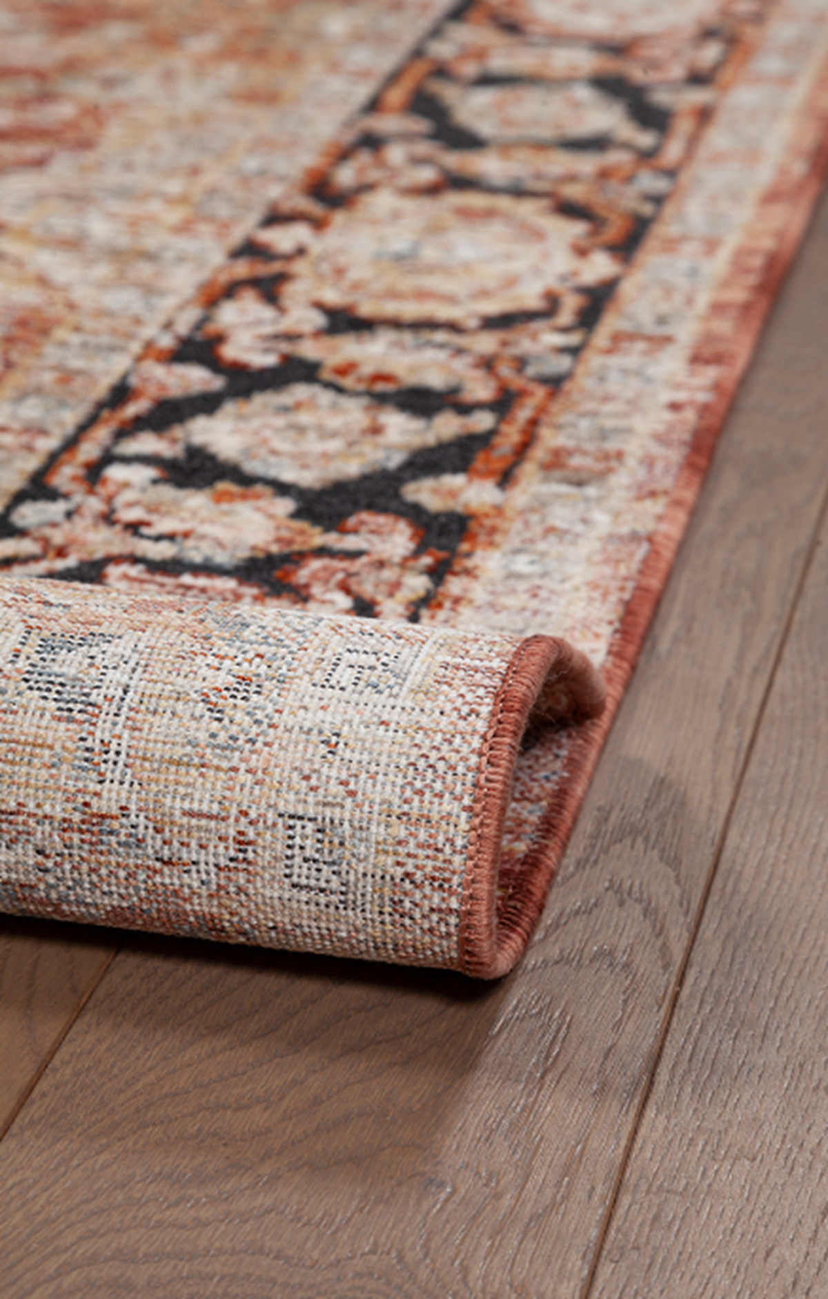 Tapis rayé vintage en polyester Rouille 160x230 YOMOUT - 2