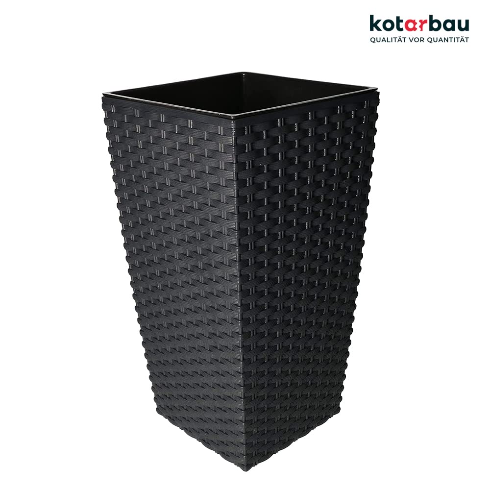 Doniczka rattan osłona donica antracyt 375 + wkład - KOTARBAU - 6