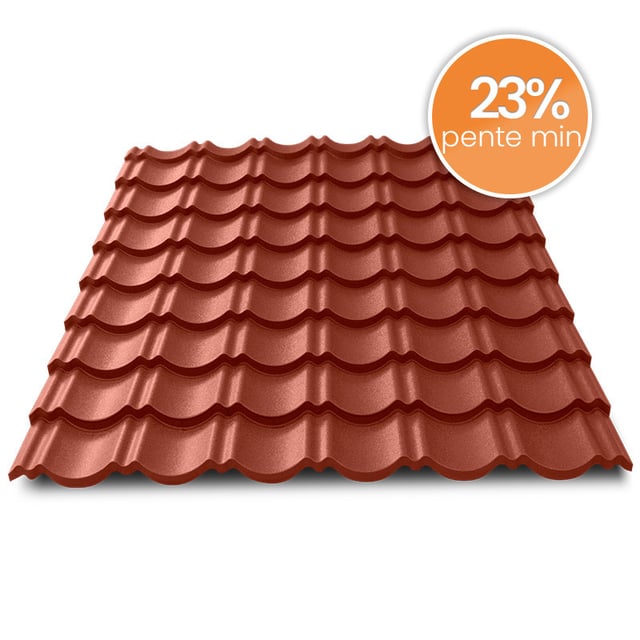 Tôle imitation tuile emboîtable - BACACIER Tuile R Originale® | 1180 x 934mm - 1.00 m² Brun mat