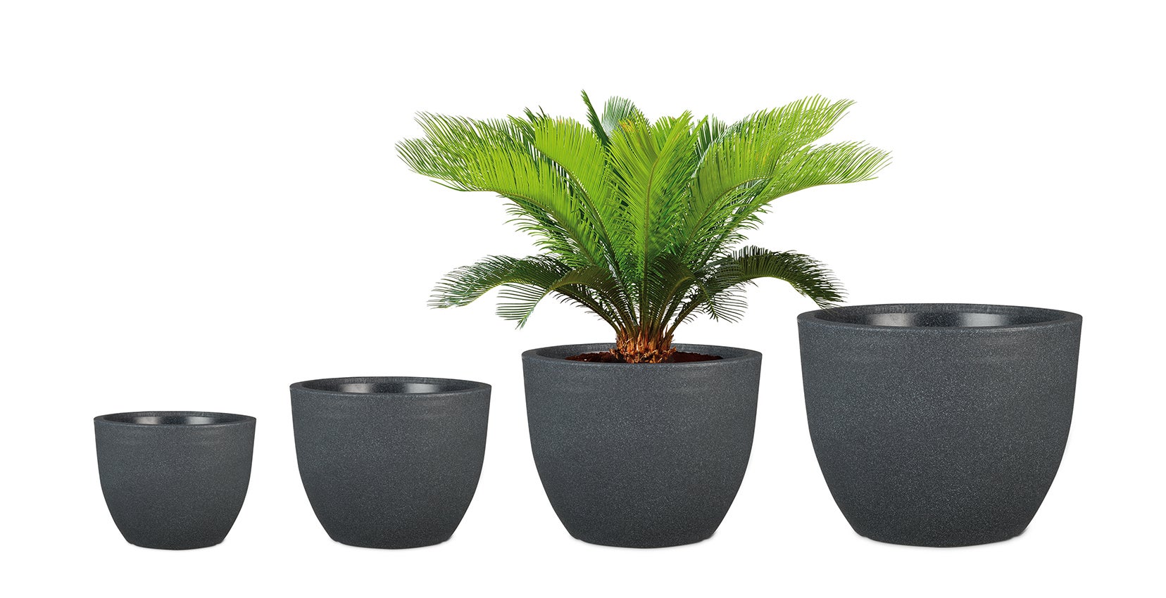Scheurich Firenze 40, bac à plantes/pot à fleurs/jardinière, cylindrique, coloris: Granit noir, fabriqué avec du plastique recyclé, pour l’extérieur - 5