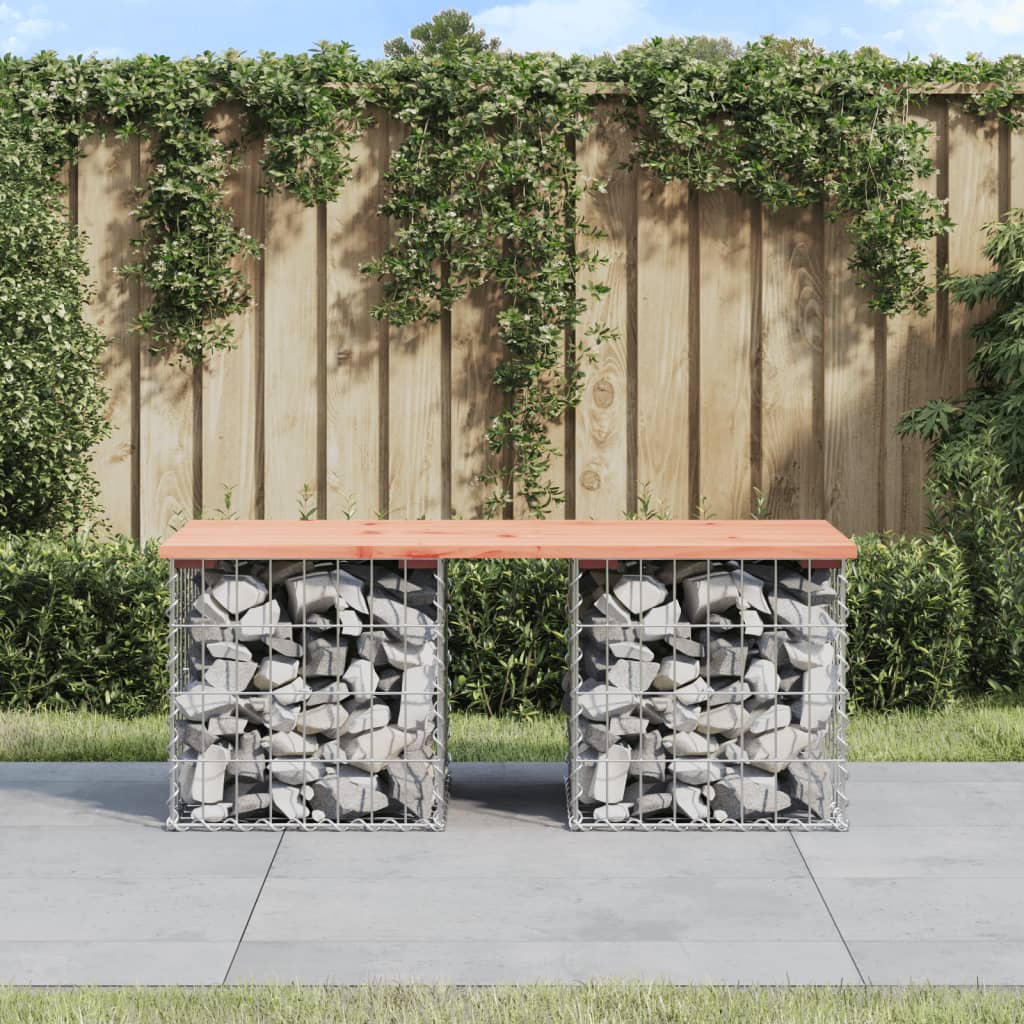 Maison exclusive - banco jardín diseño gaviones madera abeto douglas 103x44x42 cm