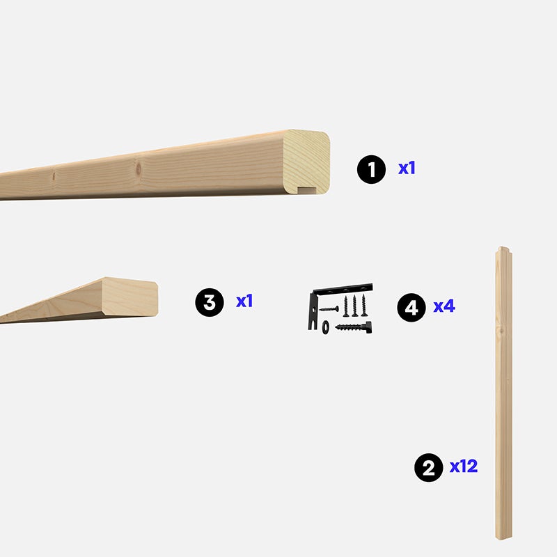 Kit de remplissage sapin pour garde-corps bois 1,93m, Claro KORDO - 7