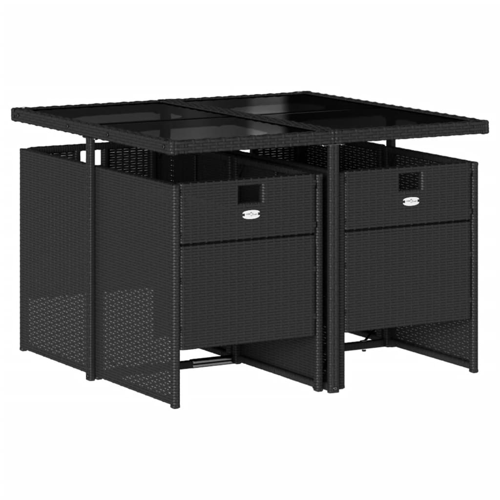 Maison Exclusive - Set de muebles jardín 5 pzas con cojines ratán sintético negro - 3