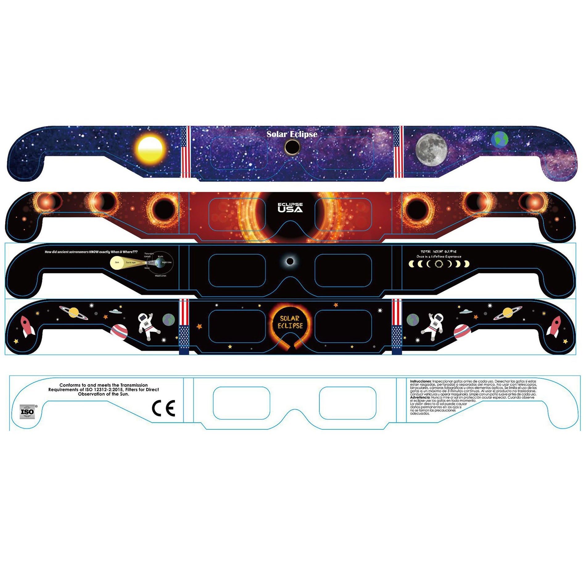 Lunettes Éclipse Solaire – Certifiées ISO conformes CE – Lunettes de protection pour l’observation sûre des éclipses solaires 6 articles - 4