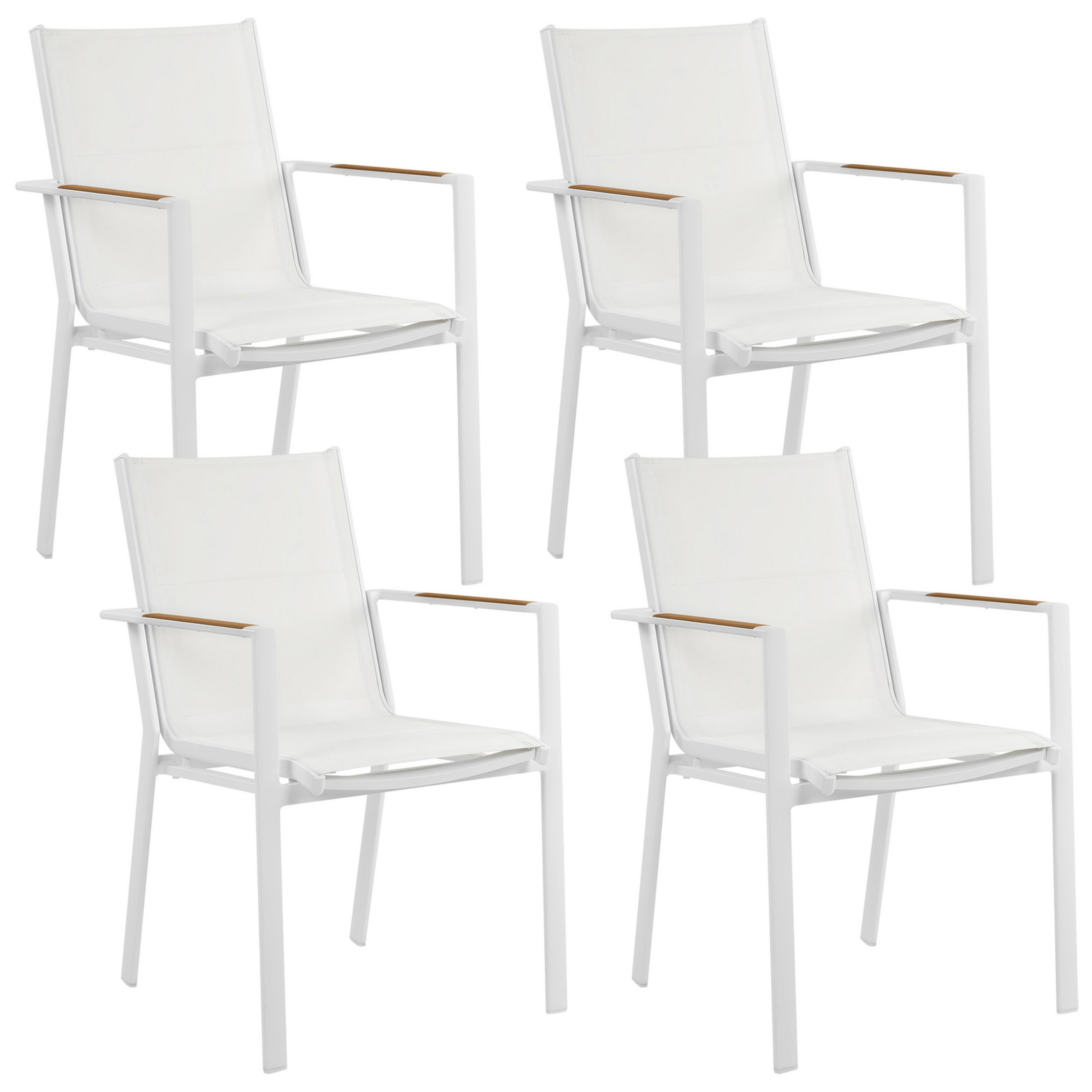 Set de 4 scaune de grădină BUSSETO Metal Alb 4buc