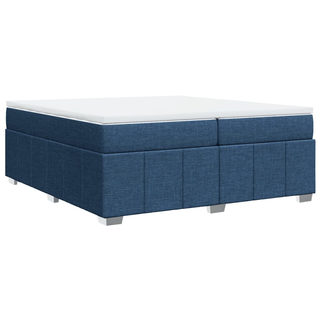 Maison Exclusive - Sommier à lattes de lit avec matelas Bleu 200x200 cm Tissu - 9