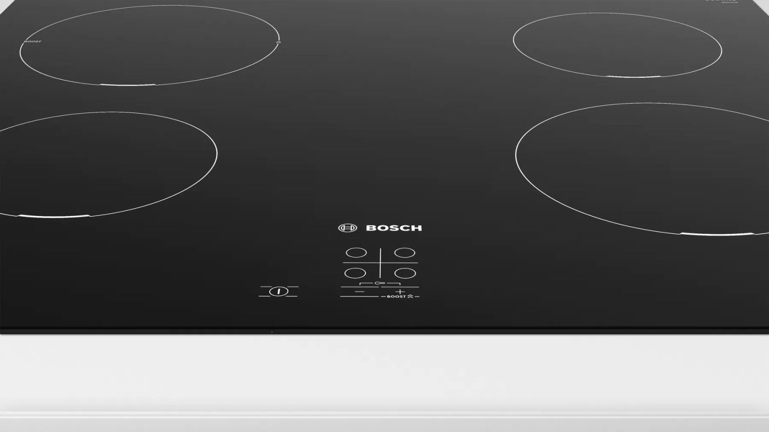 Table de cuisson à induction Bosch série 2 PUG611AA5E à surface plane, quatre brûleurs, noir - 4