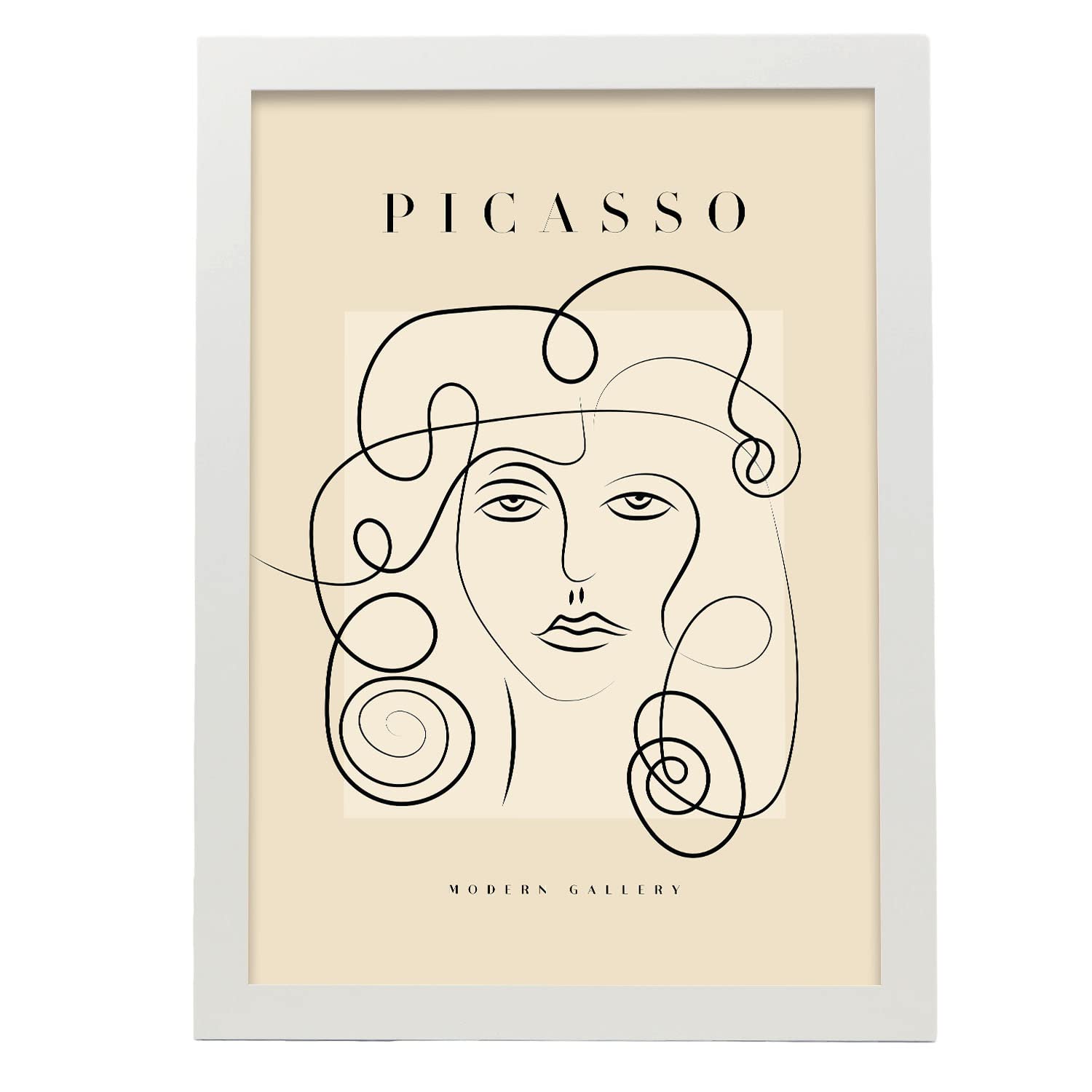 Nacnic póster de colección picasso 15 ilustraciones en estilo exhibición de arte surrealismo y cubismo para la tamaño a3 con marco blanco