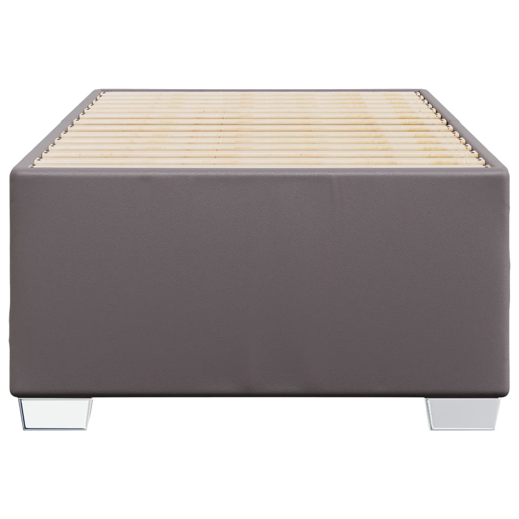 Cadre de lit sans matelas gris en similicuir, pour la chambre, 100 × 200 cm - 4