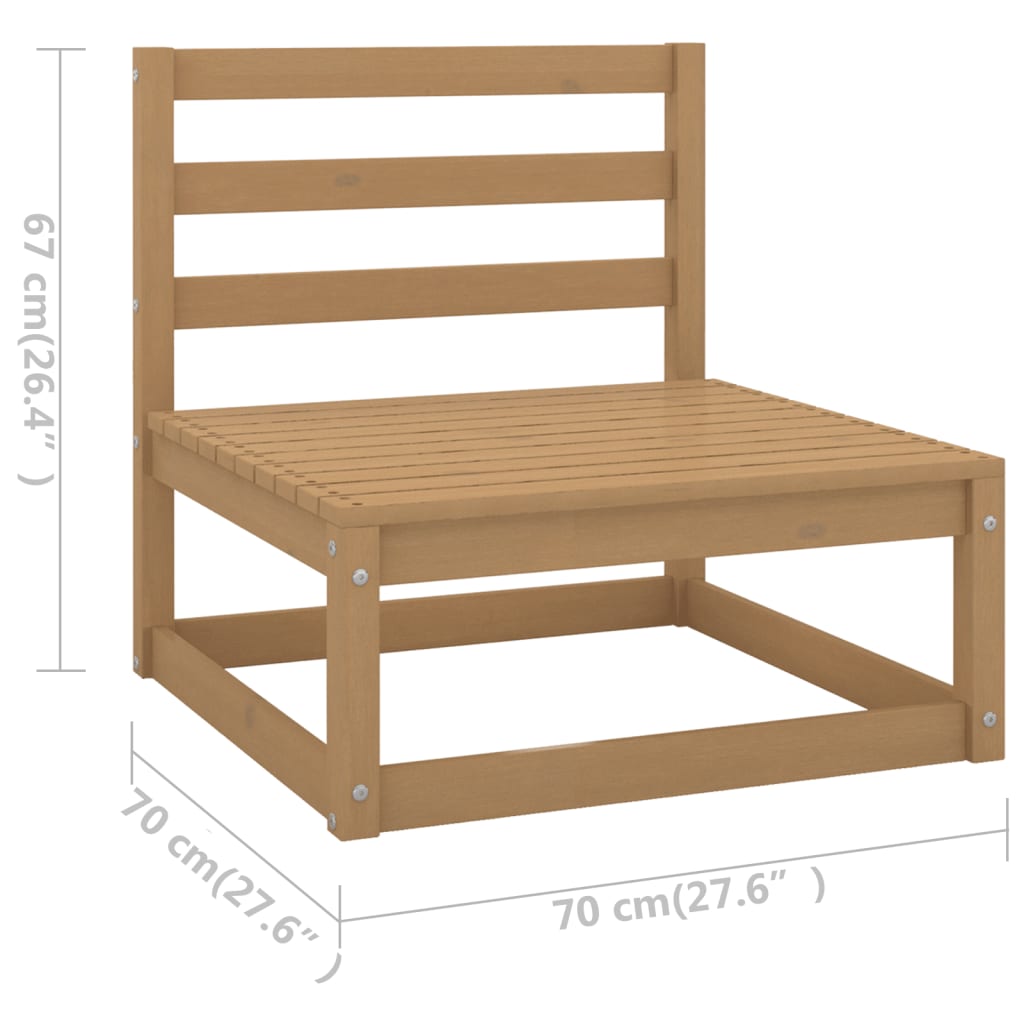 Salon bas de jardin en Bois Marron 8 personnes - 6