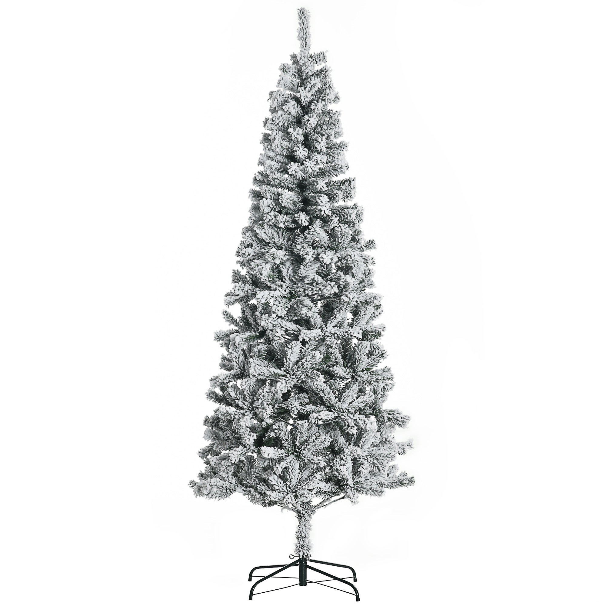 Set Di 2 Alberi Di Natale Artificiali HOMCOM Slim - 180 Cm X 55 Cm, 390 Rami, Verdi - Perfetti Per Decorare Casa E Ufficio