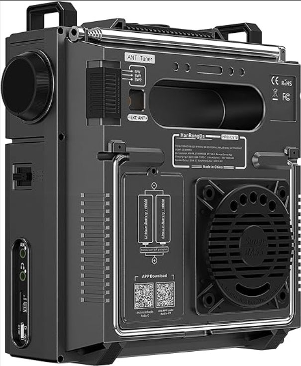 Récepteur Radio Multibandes W22 – FM SW MW LW SSB, Coque Transparente, Batterie 2500mAh