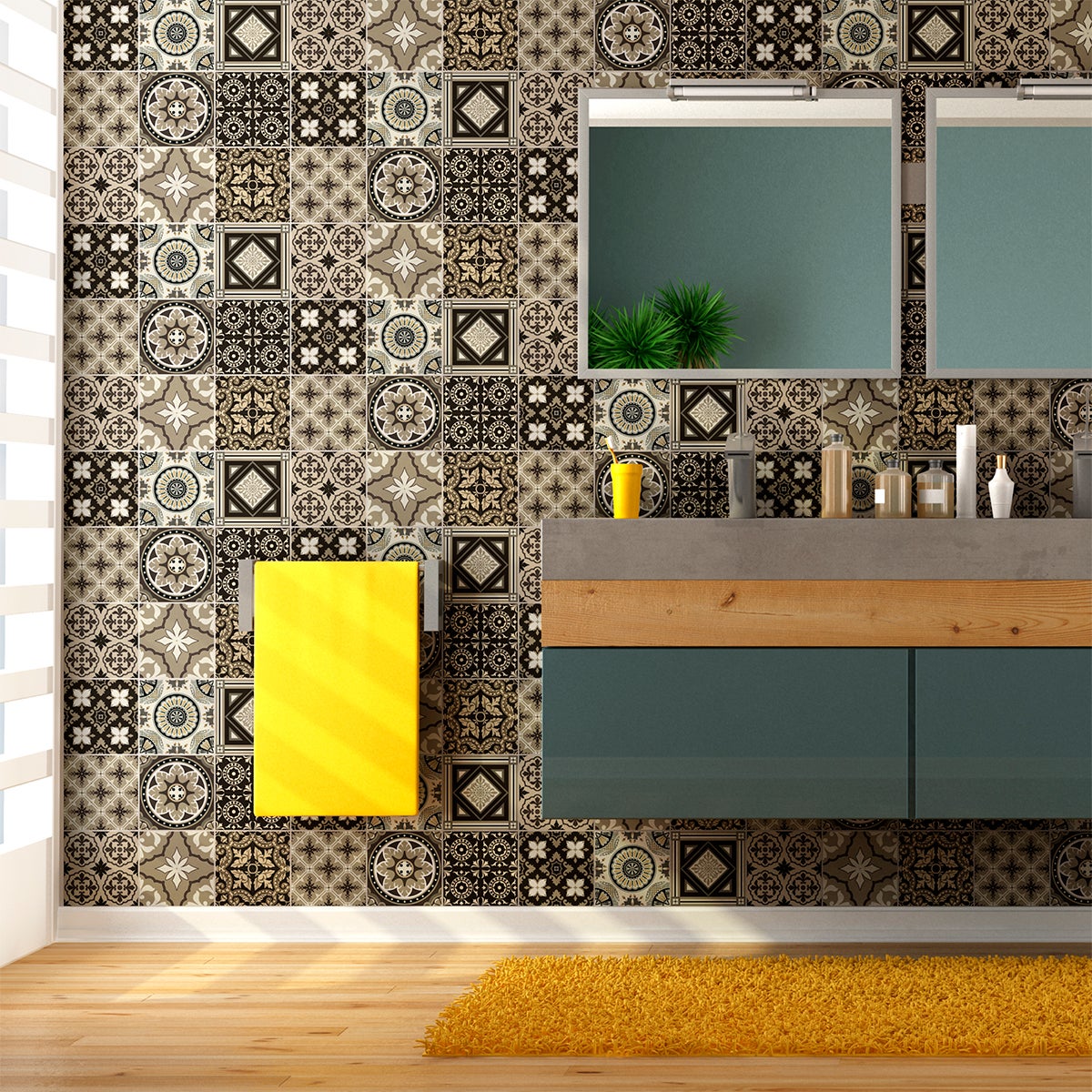 9 vinilo baldosas azulejos pompei - adhesivo de pared - revestimiento sticker mural decorativo - 9stickers10x10cm