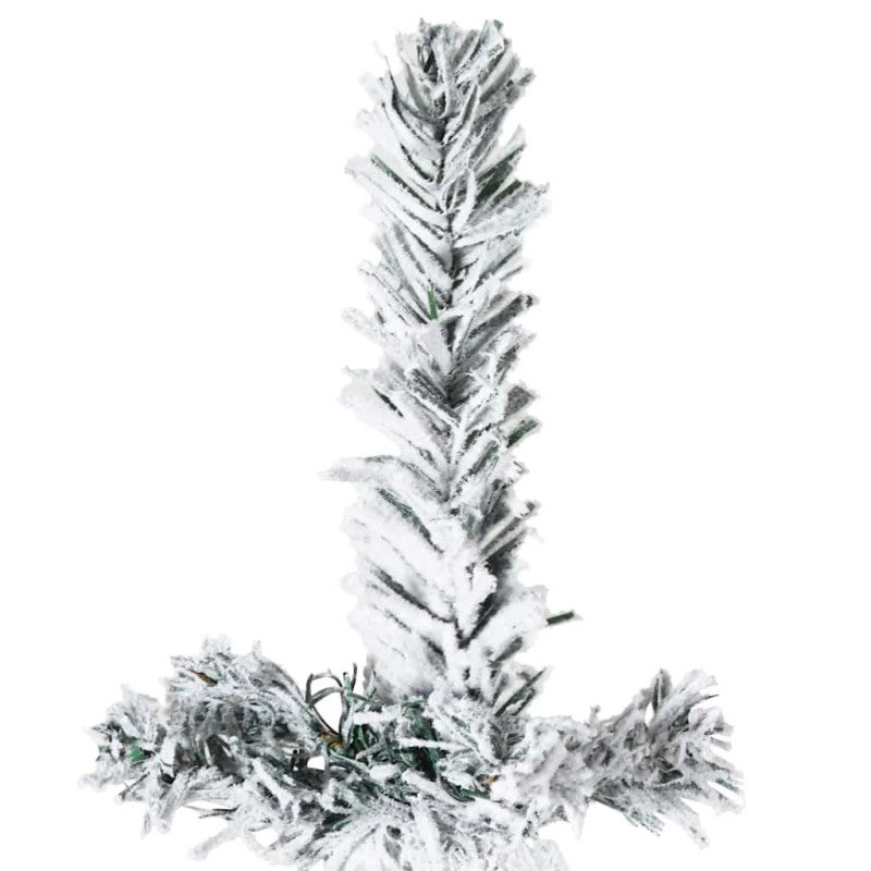 Albero Natale Artificiale Sottile a Metà Neve Fioccata 240 cm vidaXL - 6