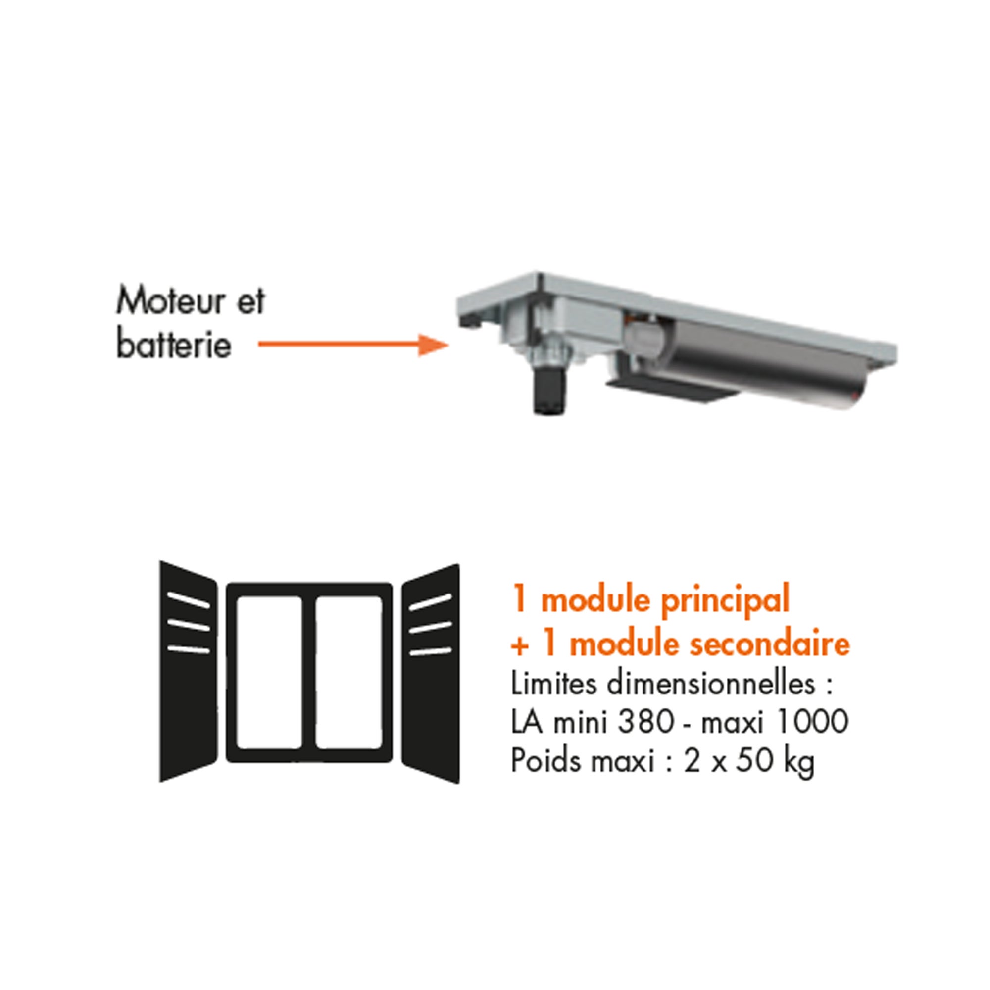 Lot de 5 motorsatons pour volet 2 battants SLD'UP WNEO rado - bae