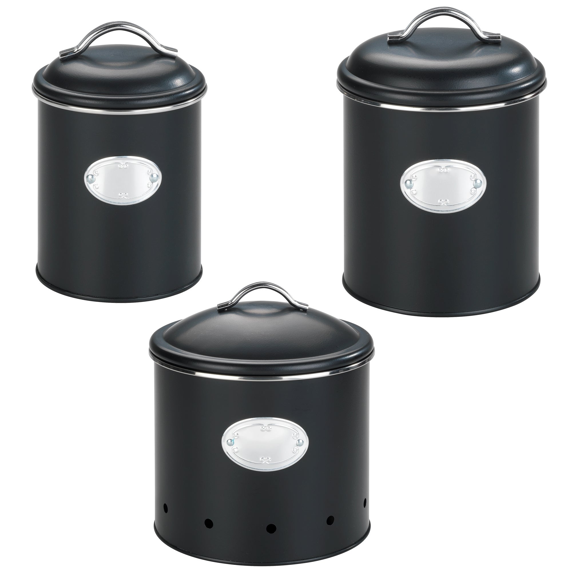 Le contenant Carré 3 de La collection modulaire de | pour la conservation alimentaire - Jet Black