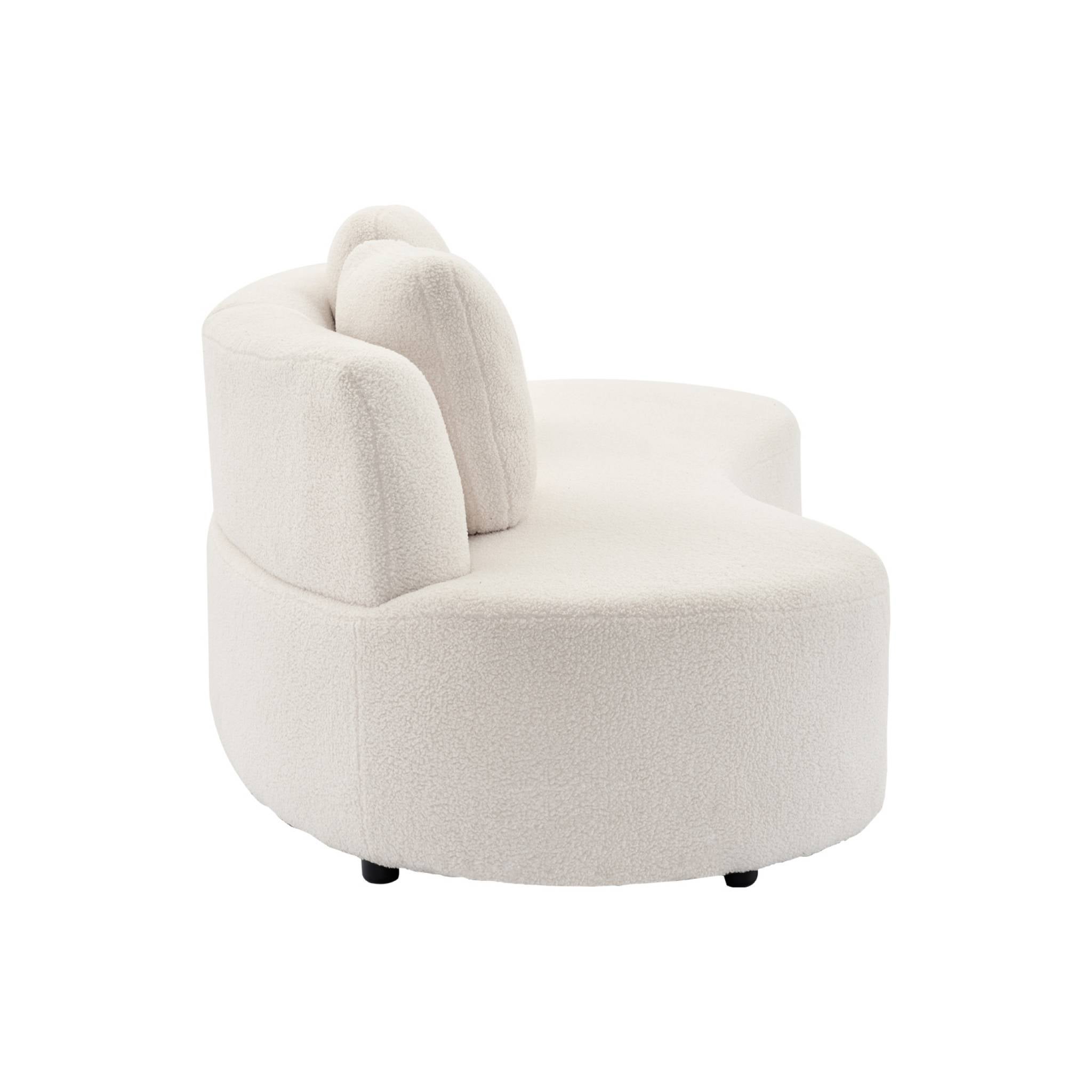 Canapé virgule 3 places en tissu bouclette forme organique - WAVE L 232 x P 97 x H 68cm WAVE - 7