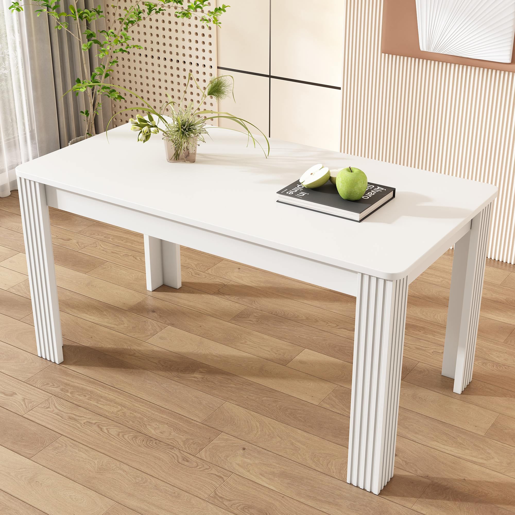 Table à manger à quatre pieds - style modern - Blanc - 2