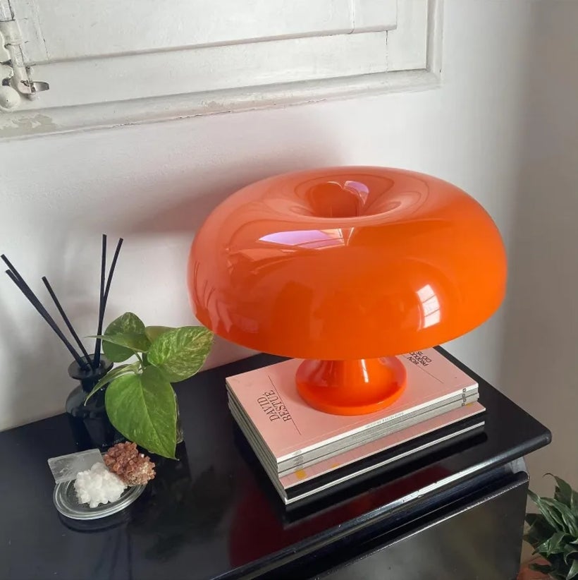 Itgoal Lampe champignon, lampe de table champignon orange, lampe de chevet champignon LED USB, 3 températures de couleur - 3